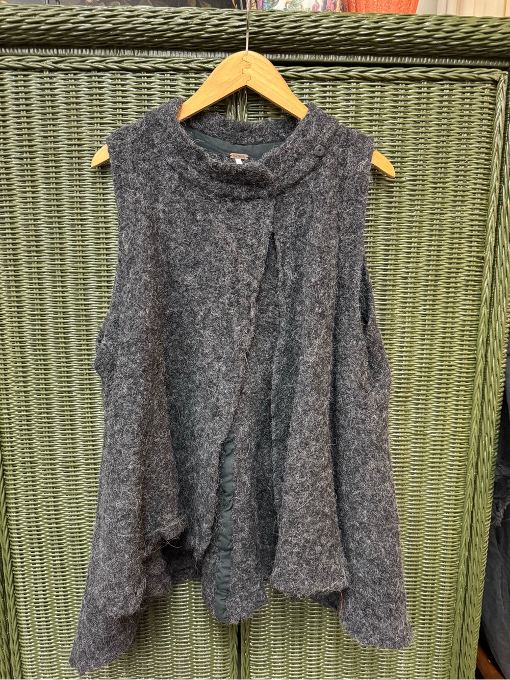 Free People Stand and Deliver Wool Alpaca Cape Small